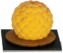 A round bright yellow-orange cake